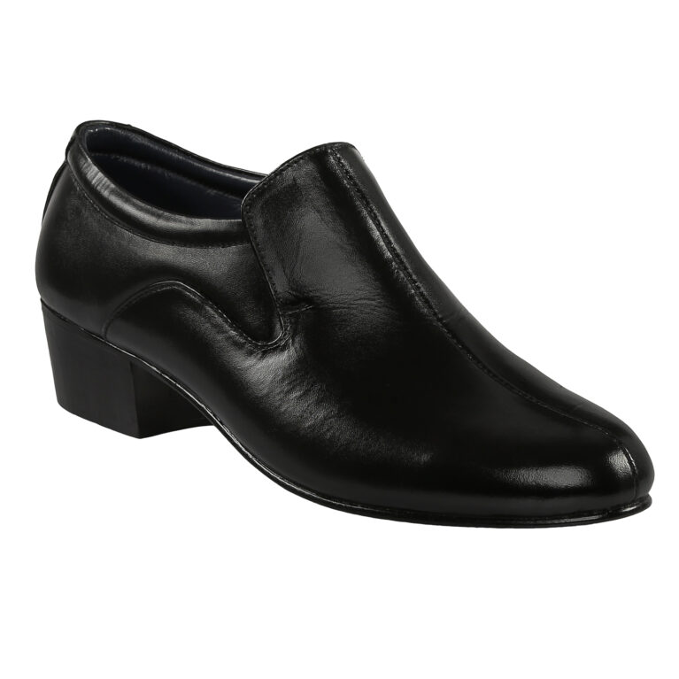 Black Leather Slip On Shoes
