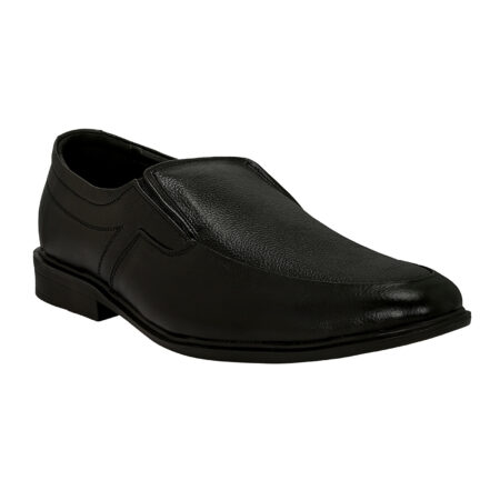Black Leather Slip On Shoes