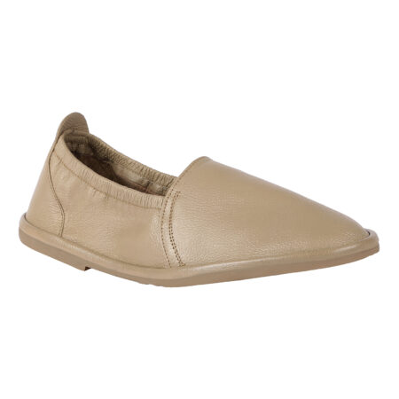 Beige Casual Leather Slip Ons (Item 5539)